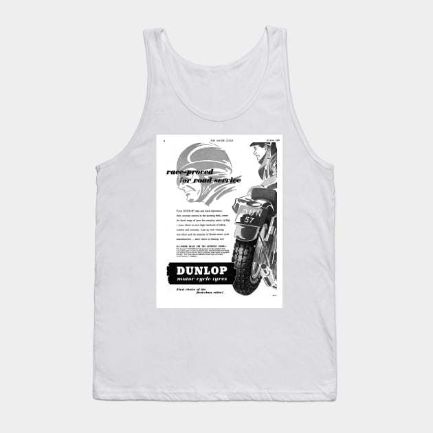 Vintage Dunlop motorbike tyre advert Tank Top by Random Railways